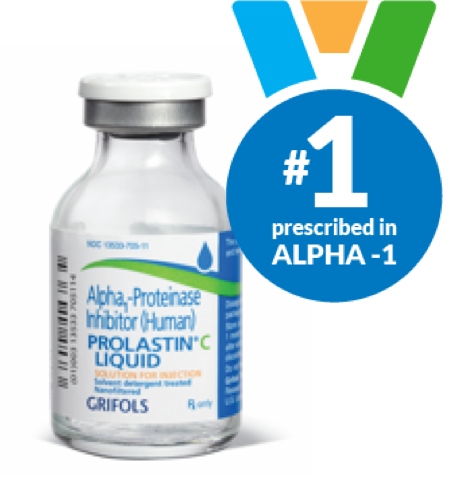 Image of Prolastin-C Liquid bottle – the #1 prescribed alpha-1 therapy