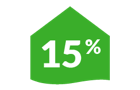 15% up
