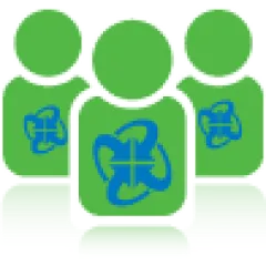 Icon showing support team members.