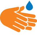 Washing hands.